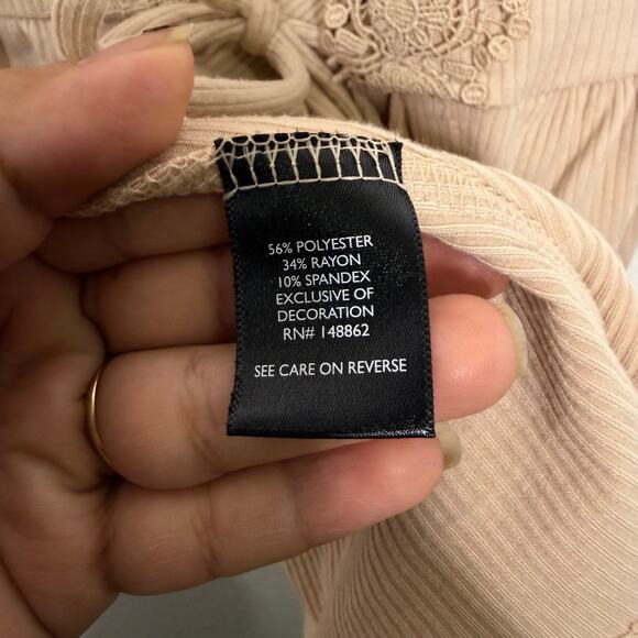 Torrid Womens Top Size 3X Super Soft Rib V-Neck Lace Trim Tie Front Long Sleeve - Picture 6 of 15